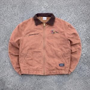 Berne Detroit Duck Work Jacket Brown Size L Carhartt Style Vintage Workwear